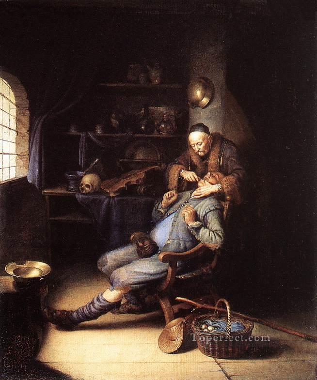 The Extraction of Tooth Golden Age Gerrit Dou Oil Paintings